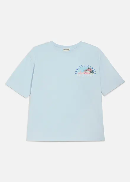 T-shirt i ekologisk bomull med stort tryck bak, avslappnad passform