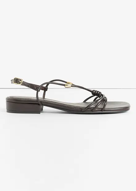 Sandal med metallic-detaljer