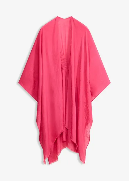 Poncho med smockdetalj