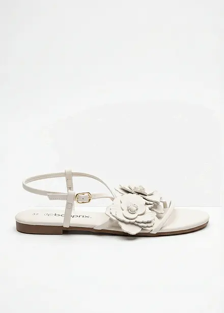 Sandal med blomapplikation