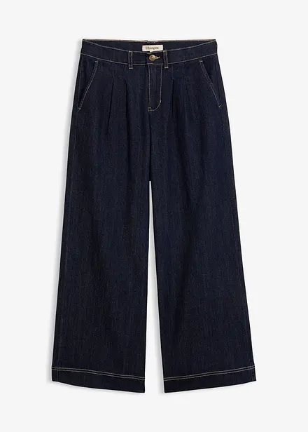 Wide Leg Jeans High Waist, med bekv&auml;m midja