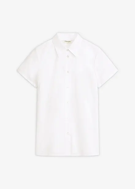 Kort&auml;rmad poplinblus