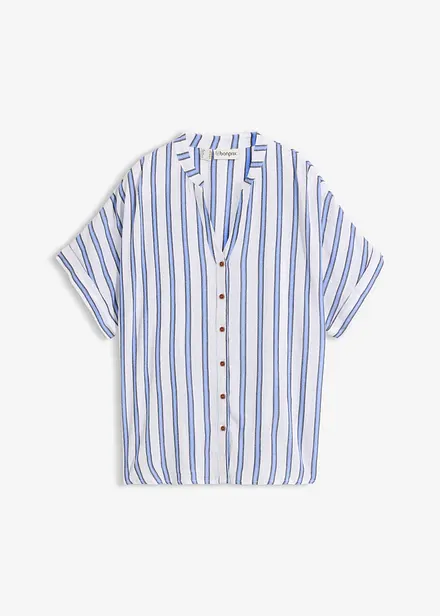 Blus i krinklad viskos med mjukt fall