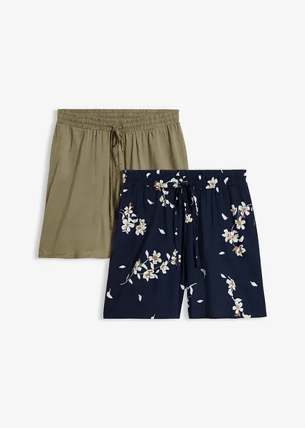 Viskosshorts med knytsk&auml;rp (2-pack)