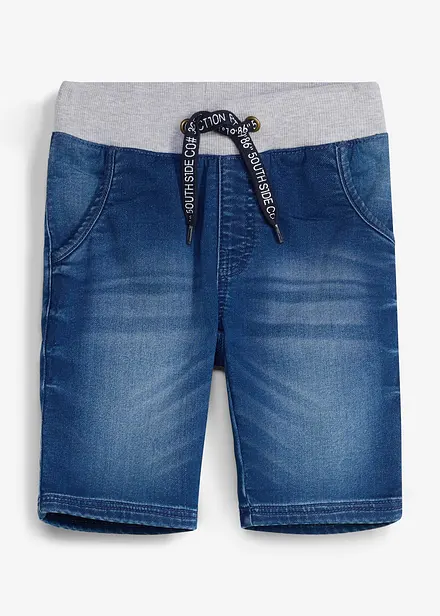Jeansshorts i trik&aring;, Regular Fit