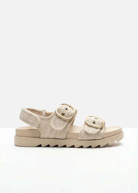 Plat&aring;sandal i boucl&eacute;