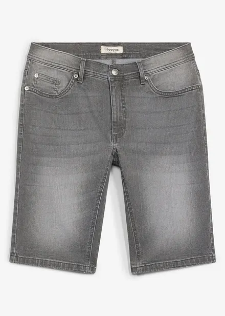 Stretchiga jeansshorts med f&ouml;rst&auml;rkt gren, Regular Fit