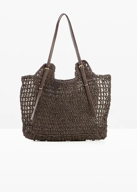 Shoppingv&auml;ska med halmlook och sp&auml;nne