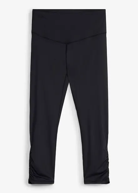 Tr&auml;ningsleggings i capril&auml;ngd med rynkning, snabbtorkande och mycket l&auml;tt material