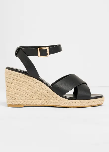 Sandalett med kilklack i baststil