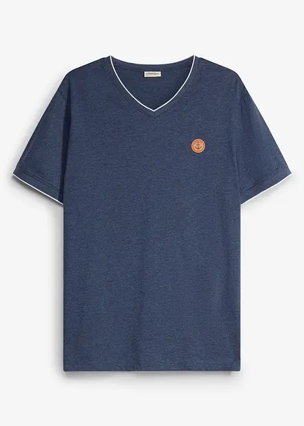 T-shirt med V-ringning med dubbel kant