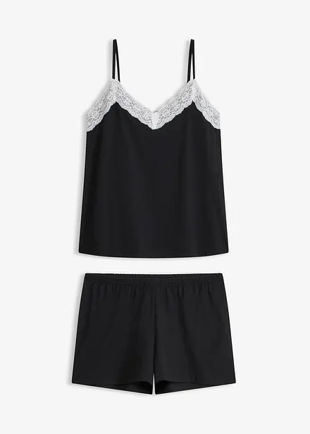 Kort pyjamas med spets