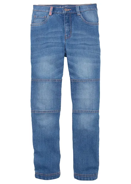 Regular Fit Stretch Jeans med f&ouml;rst&auml;rkt kn&auml;parti f&ouml;r barn, Straight