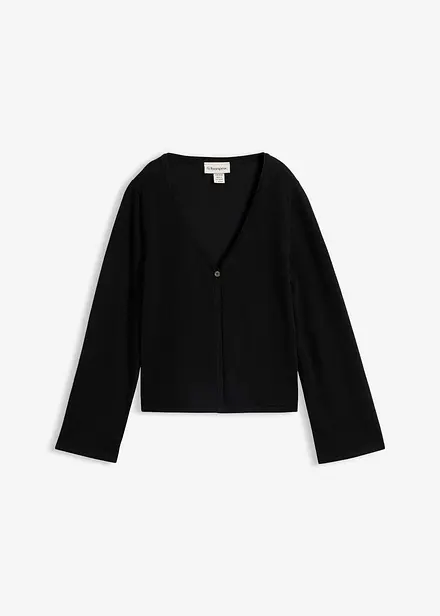 Finstickad cardigan av bomullsmix