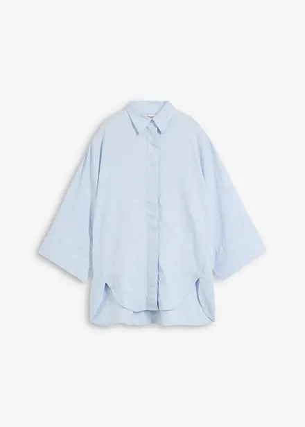 Skjortblus i svalkande linnemix