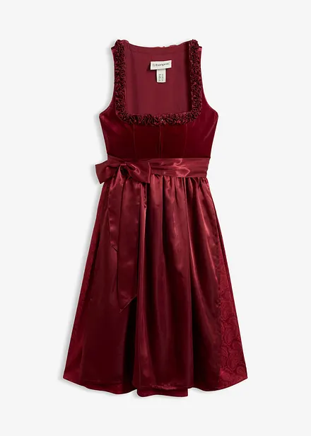 Mellanl&aring;ng dirndl med sammet (2 delar)