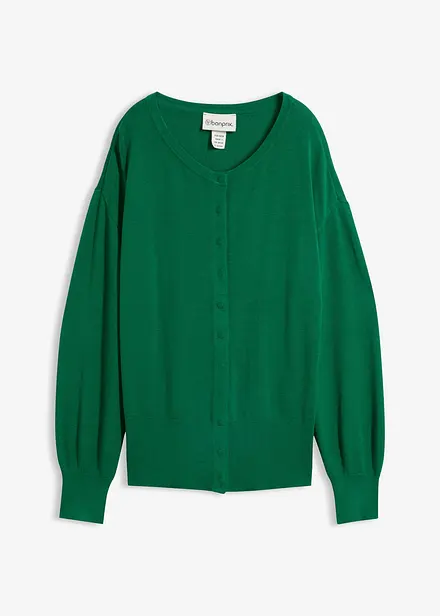 Finstickad cardigan av mjuk viskosmix
