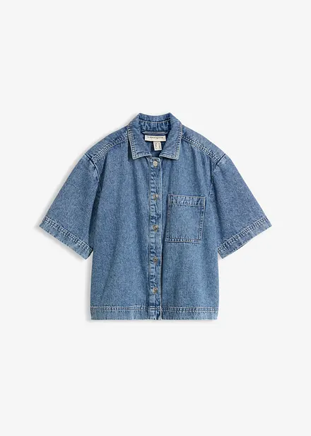 Jeansblus i bomull
