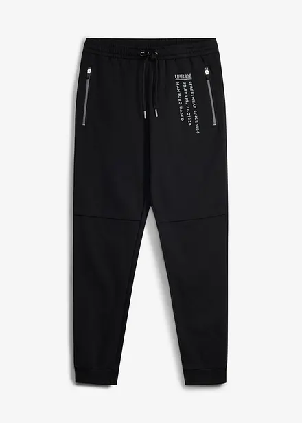Joggingbyxa i bomull med sportigt tryck