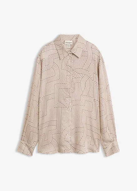Skjortblus av mjukt material med silke
