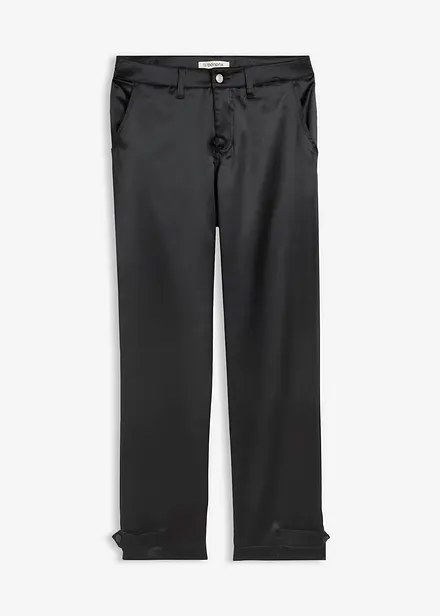 Byxa i barrel-modell av satin med mjukt fall