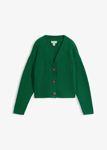 Grovstickad cardigan i bomull