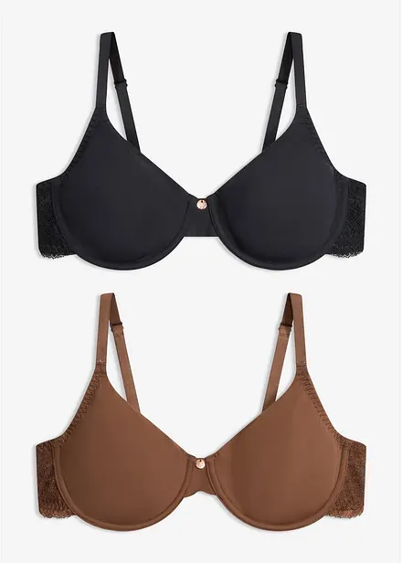 BH med bygel och skir spets (2-pack)