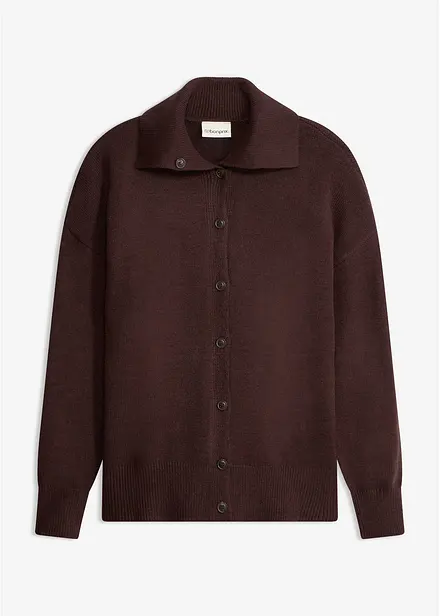 Stickad cardigan i ledig modell, av viskosmix