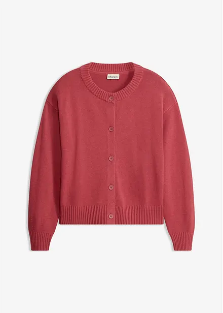 Stickad cardigan i kort modell, av bomullsmix