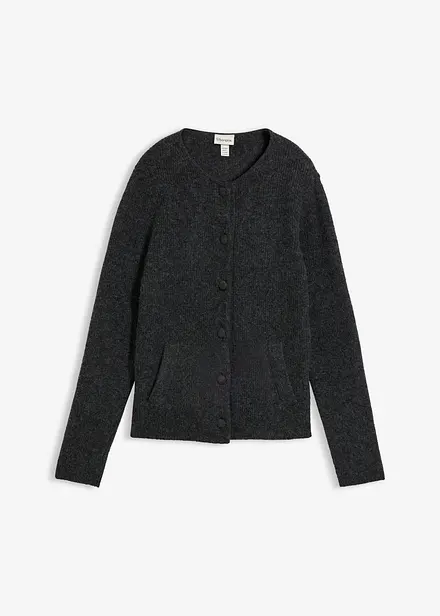 Ribbstickad cardigan