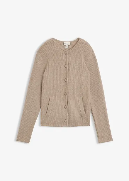 Ribbstickad cardigan