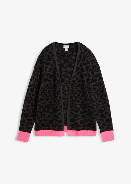 Grovstickad cardigan i vid modell