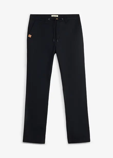 Stretchiga chinos, raka och vida ben, klassisk passform