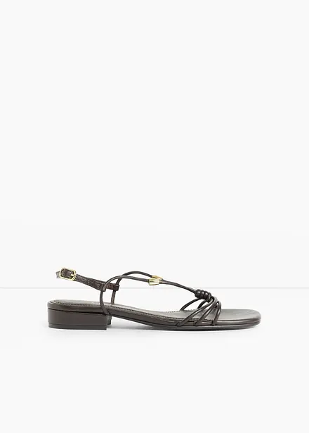 Sandal med metallic-detaljer