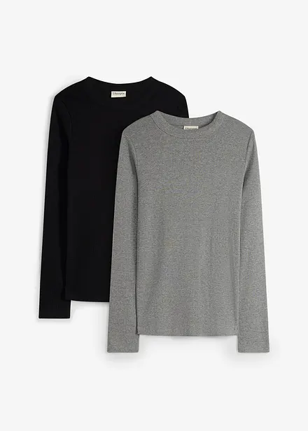 Ribbad mammatopp av ren bomull (2-pack)