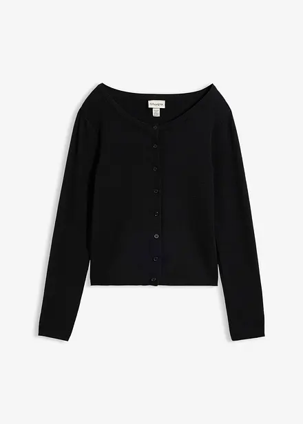 Finstickad cardigan i kort modell