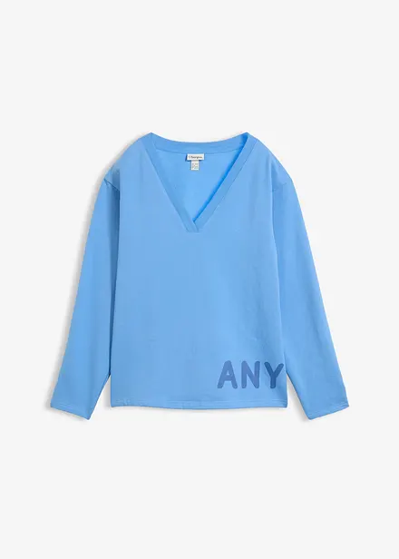 Sweatshirt av elastisk materialmix med ekologisk bomull