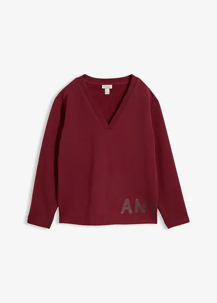 Sweatshirt av elastisk materialmix med ekologisk bomull