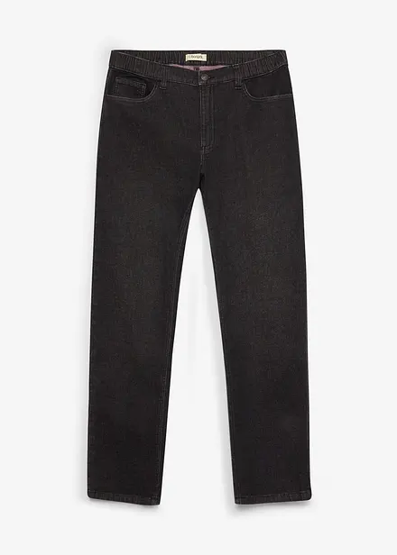Regular Fit Jeans med res&aring;rmidja, Straight