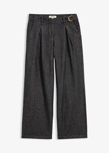 Wide Leg-jeans med gubbveck
