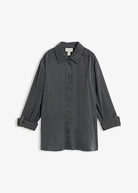 Skjortblus i f&ouml;ljsam kupro och viskos