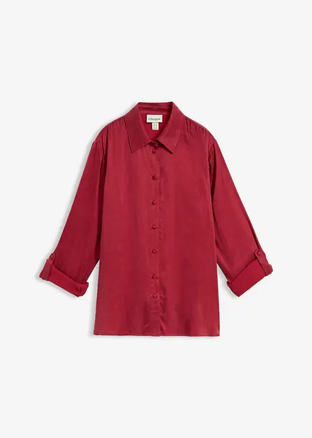 Skjortblus i f&ouml;ljsam kupro och viskos