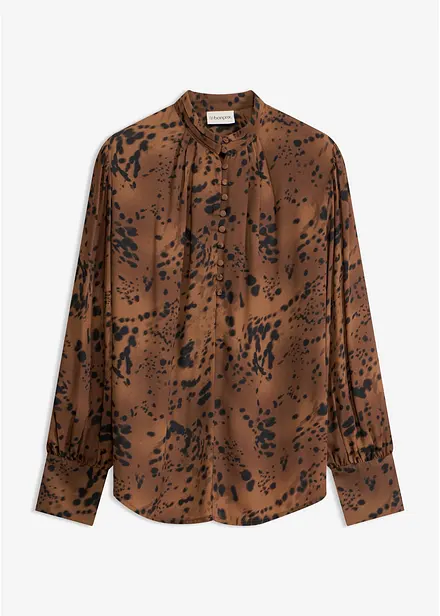 Chiffongblus med st&aring;krage