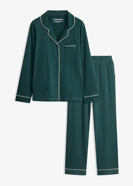 Pyjamas i mjuk bomull med knappsl&aring;