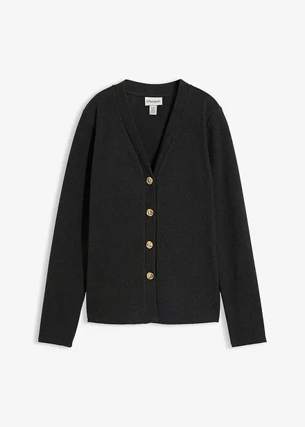 Cardigan i ribbstickad jersey