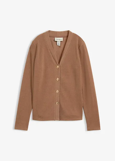 Cardigan i ribbstickad jersey