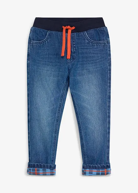 Fodrade jeans fr&aring;n Lurchi i Regular Fit med jesrseyfoder, Straight