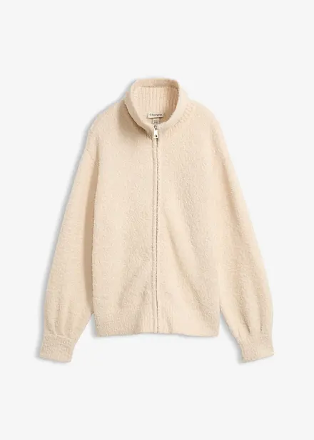 Cardigan i boucl&eacute;garn