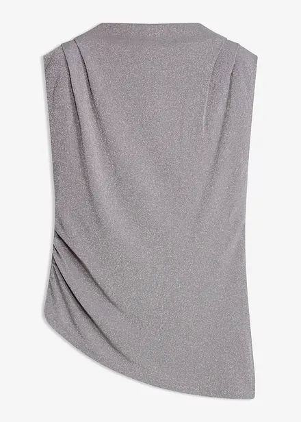 Topp med asymmetrisk nederkant och glitter