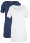 Lång T-shirt i basmodell med korta ärmar (2-pack), bpc bonprix collection